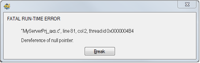 Fatal Run-Time Error Dialog