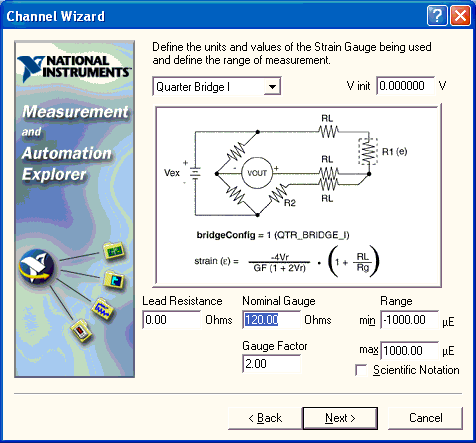 create and calibrate a traditional ni-daq (legacy) strain-gauge