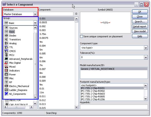 Figure 1. Select a Component Dialog Box